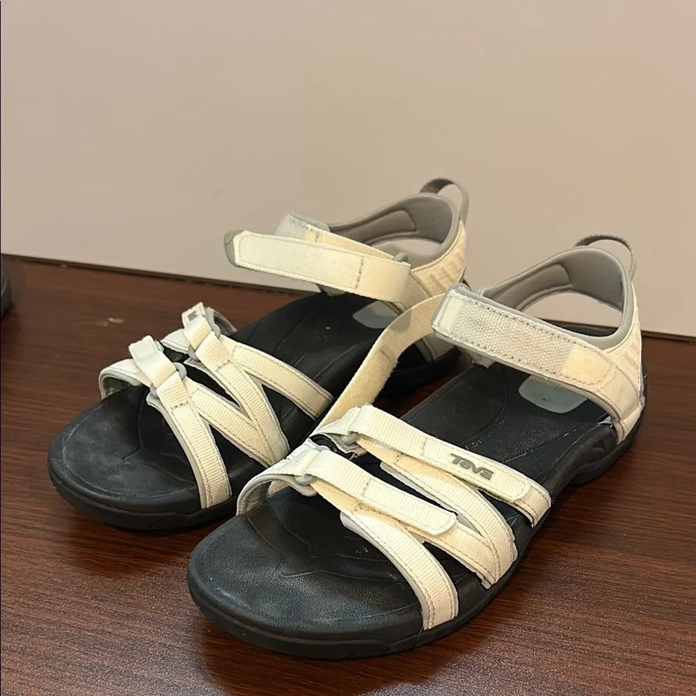 Women’s Teva Off White Velcro Strap Sandals - Picture 1 of 6